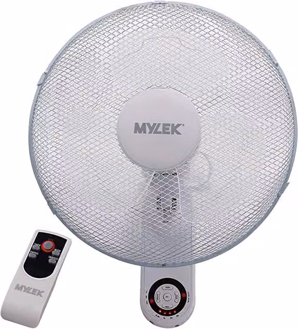 MYLEK 16 Inch Oscillating White Plastic Wall Fan