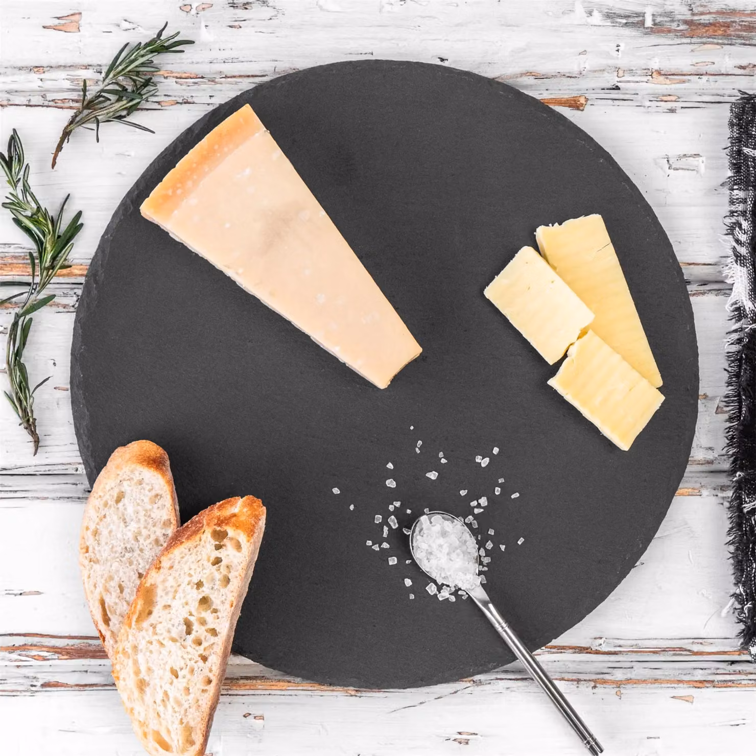 Argon Tableware Round Slate Serving Platters, Pack of 6, Grey, Diameter: 30 cm – 5