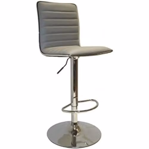 DHP Furniture Colby Bar Stool in Grey with Synthetic Leather and Metal Base
