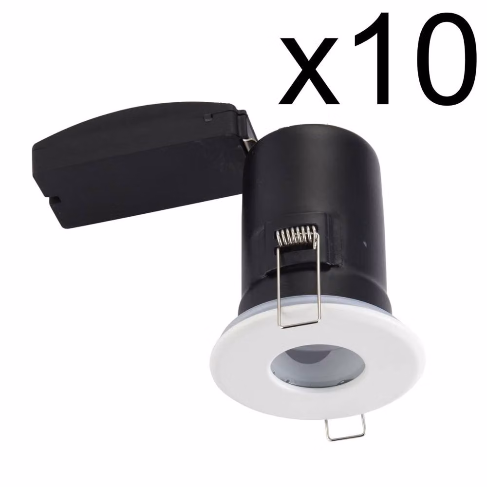 First Choice Lighting Set of 10 White IP65 Dimmable Recessed Bathroom Downlights – 2