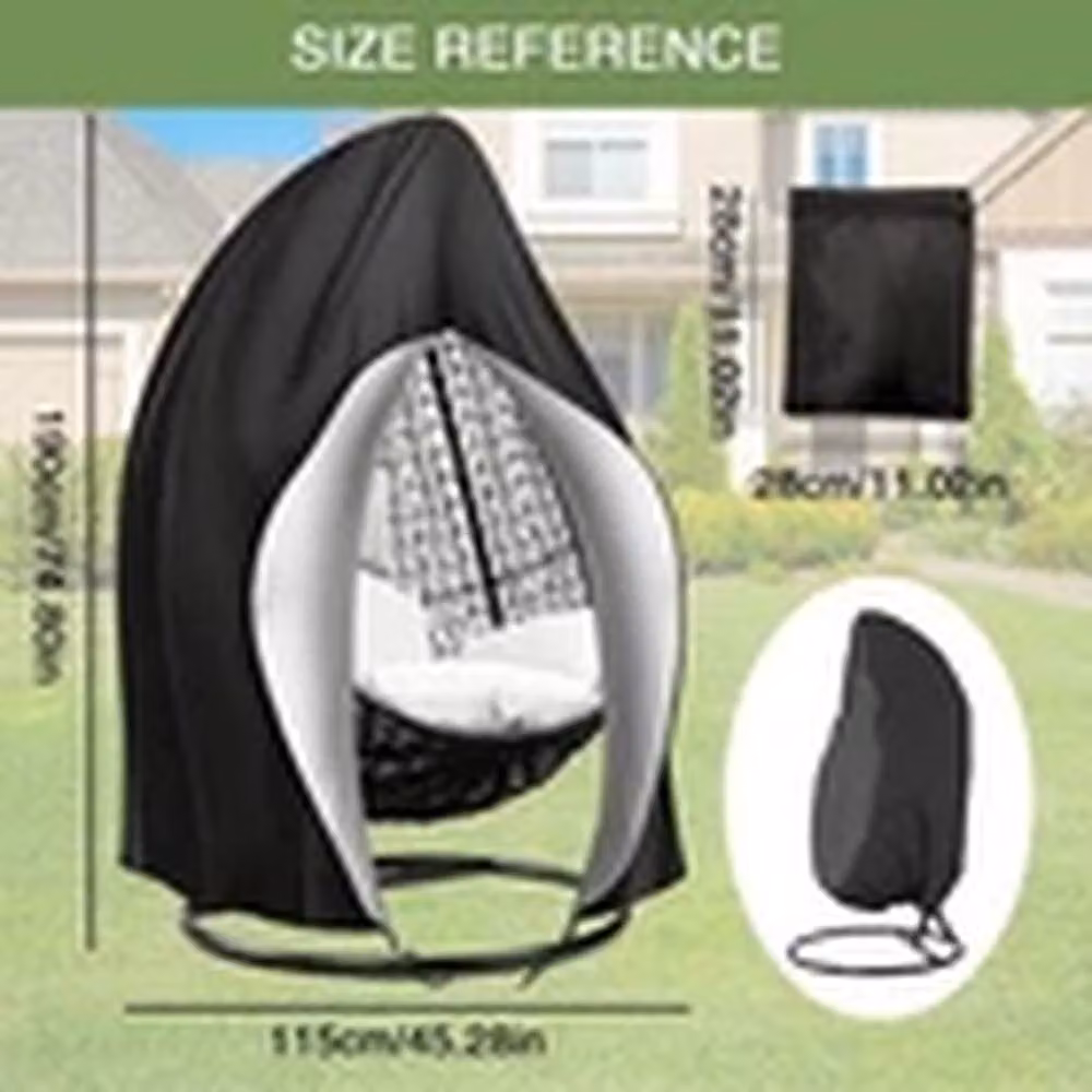 EONLION Heavy Duty Waterproof Egg Chair Cover in Black – 2