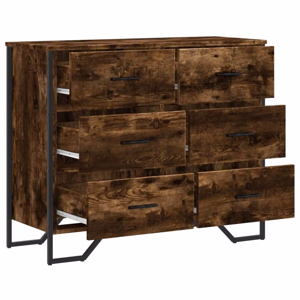 Berkfield Home Chest of Drawers in Smoked Oak Brown, W/D/H: 91 x 35.5 x 74.5 cm – 6