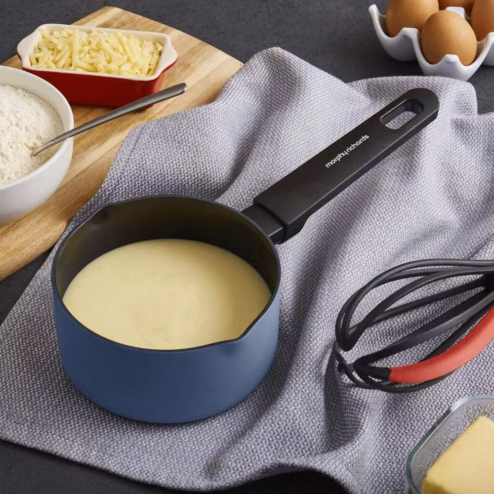 Morphy Richards Blue Aluminium and Ceramic Milk Pan, 14 cm – 6