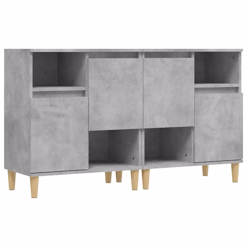 Berkfield Home Set of 2 Sideboards in Concrete Grey, W/D/H: 60 x 35 x 70 cm – 2