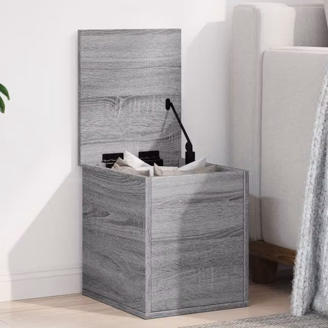 Berkfield Home Grey Sonoma Storage Box in Engineered Wood W/D/H: 30 x 35 x 35 cm