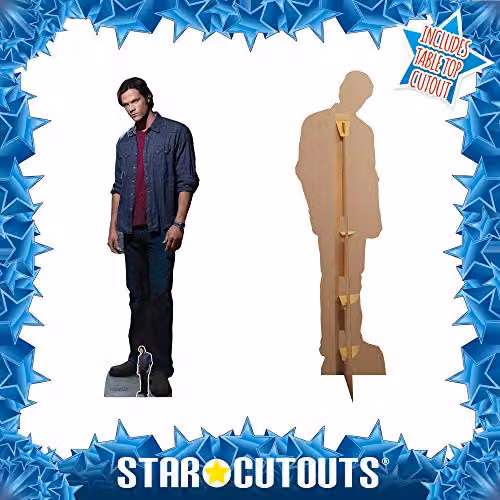 Star Cutouts Sam Winchester Red Shirt Lifesize Cardboard Cutout, Supernatural Fan Decoration in Red and Multicolour – 3