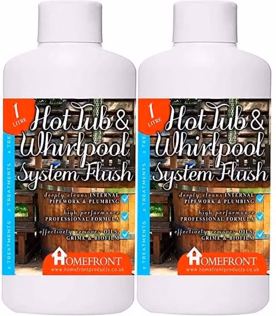 Homefront Hot Tub and Whirlpool System Flush 2L Clear Liquid