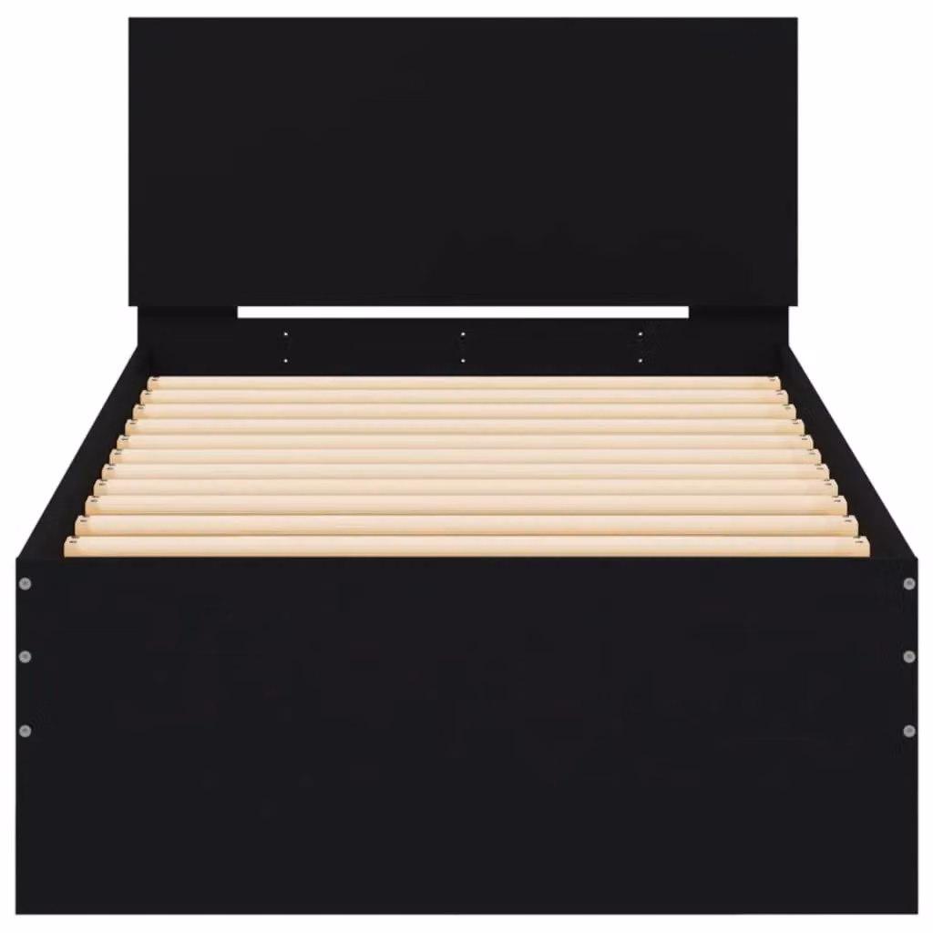 Berkfield Home Bed Frame with Headboard and Lift Up Base, Black, W: 90 cm, L: 200 cm – 4