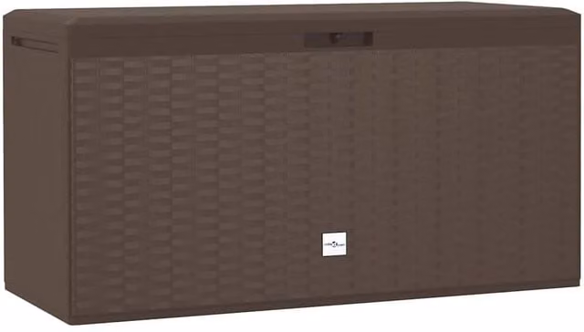 Berkfield Home Garden Storage Box in Brown, W/D/H: 114 x 47 x 60 cm