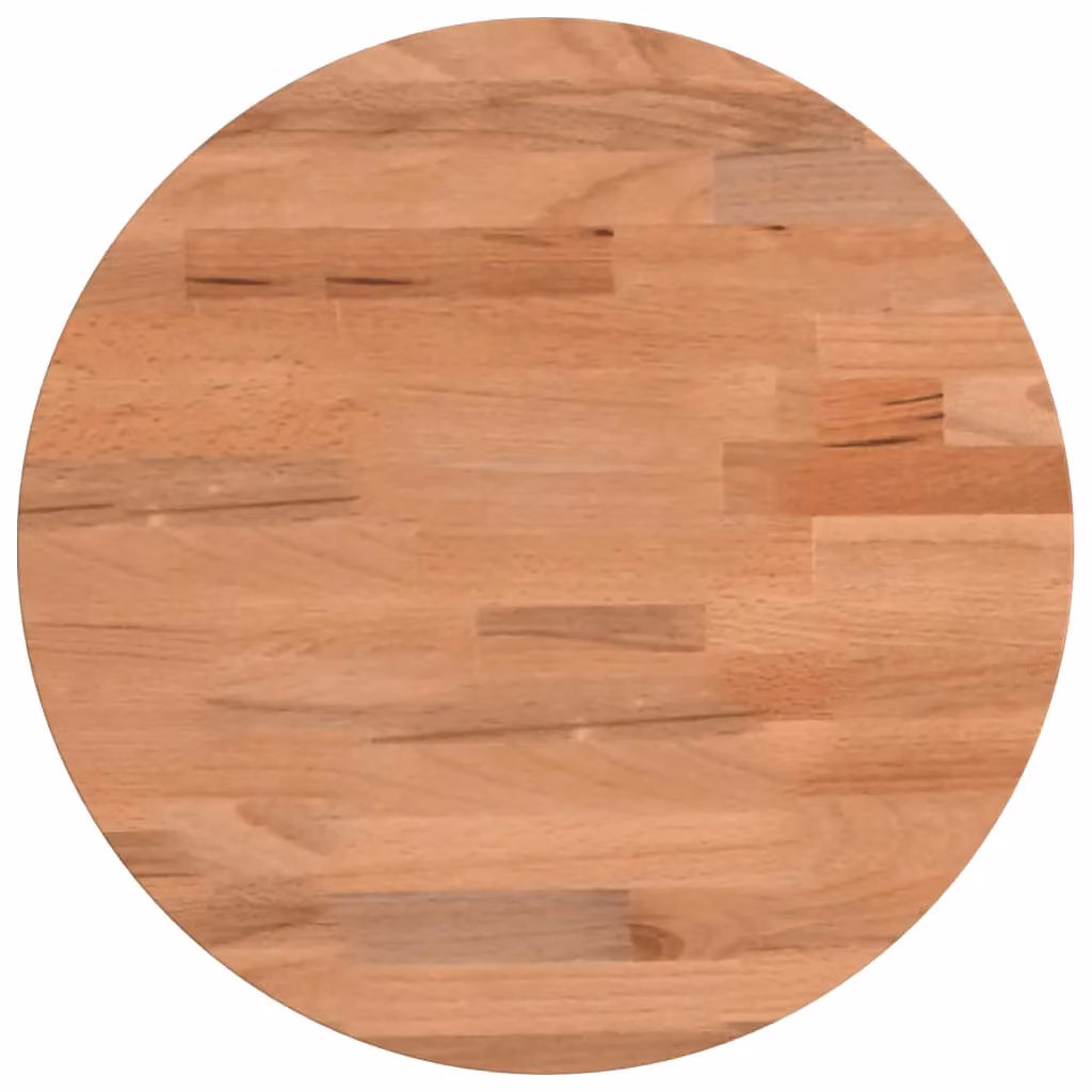 Berkfield Round Solid Wood Beech Table Top in Brown, Diameter: 30 cm, Height: 4 cm – 2