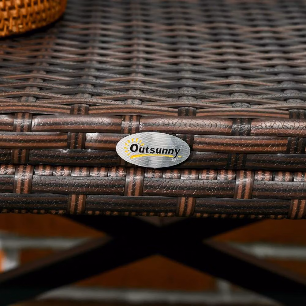 Wyld Haus Donori Outdoor Coffee Table with Mixed Brown Woven Rattan Top and Black X Frame, W/D/H: 43.0 x 40.0 x 40.0 cm – 6