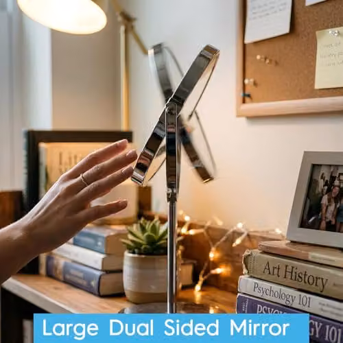 Harbour Housewares Black Metallic Pedestal Magnifying Makeup Mirror, W: 18.5 cm, H: 34.5 cm – 4