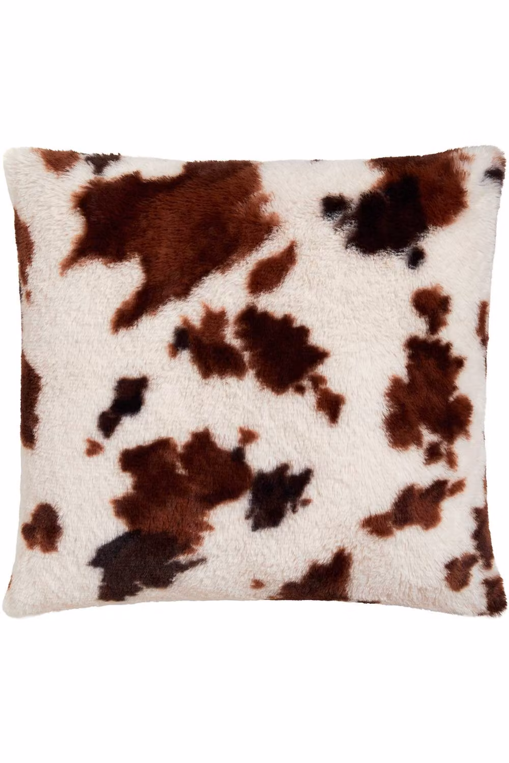 Fusion Cow Print Faux Fur Square Cushion in White and Multicolour, W/D/H: 43 x 43 x 43 cm – 2