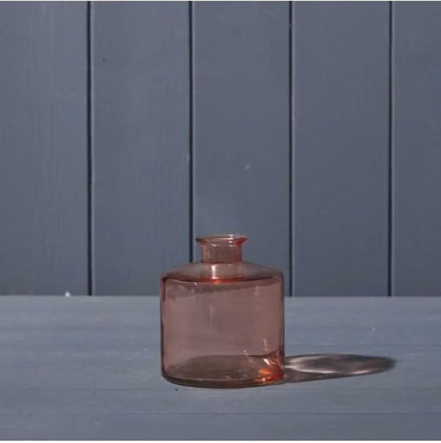 KDMD Rose Squat Glass Bottle in Pink