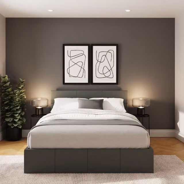 GFW Single Side Lift Ottoman Storage Bed in Dark Grey – 1