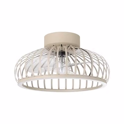 Eglo LED ceiling fan with dimmable light and remote control in beige