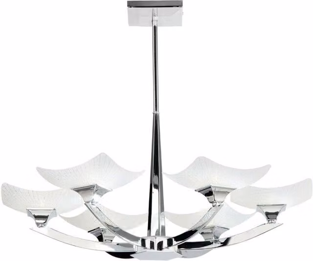 Loops Semi Flush Ceiling Light in Chrome with Transparent Glass Shade for 6 Bulbs – 1