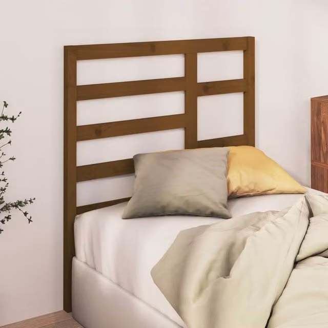 Berkfield Home Beautiful Bed Headboard in Honey Brown Solid Pine Wood, W/D/H: 106 x 4 x 104 cm