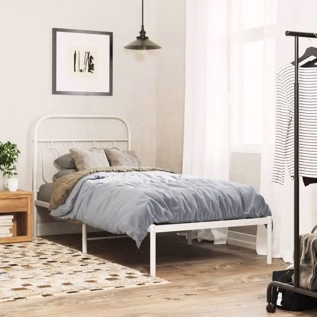 Berkfield Home Metal Headboard in White, 90 cm – 1