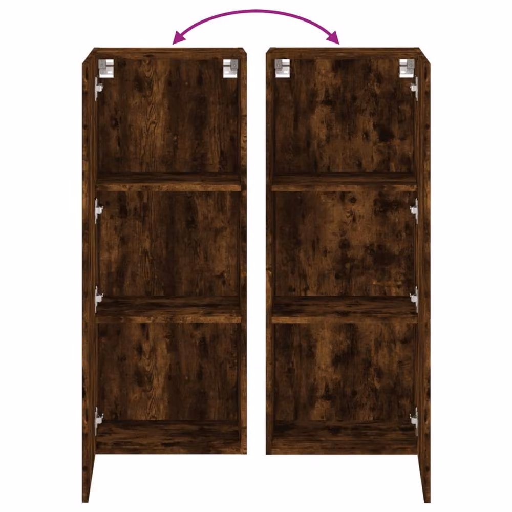 Berkfield Home Modern Wall Mounted TV Cabinet in Smoked Oak Brown, W/D/H: 40.5 x 30 x 102 cm – 4