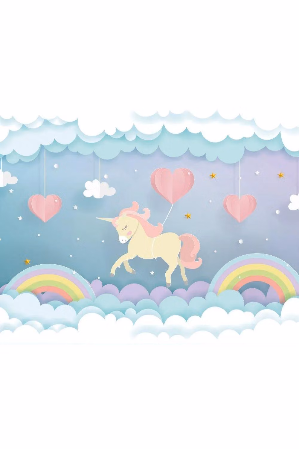 Origin Murals Unicorn Dream Wall Mural, Multicolour, W: 350 cm, H: 280 cm – 2