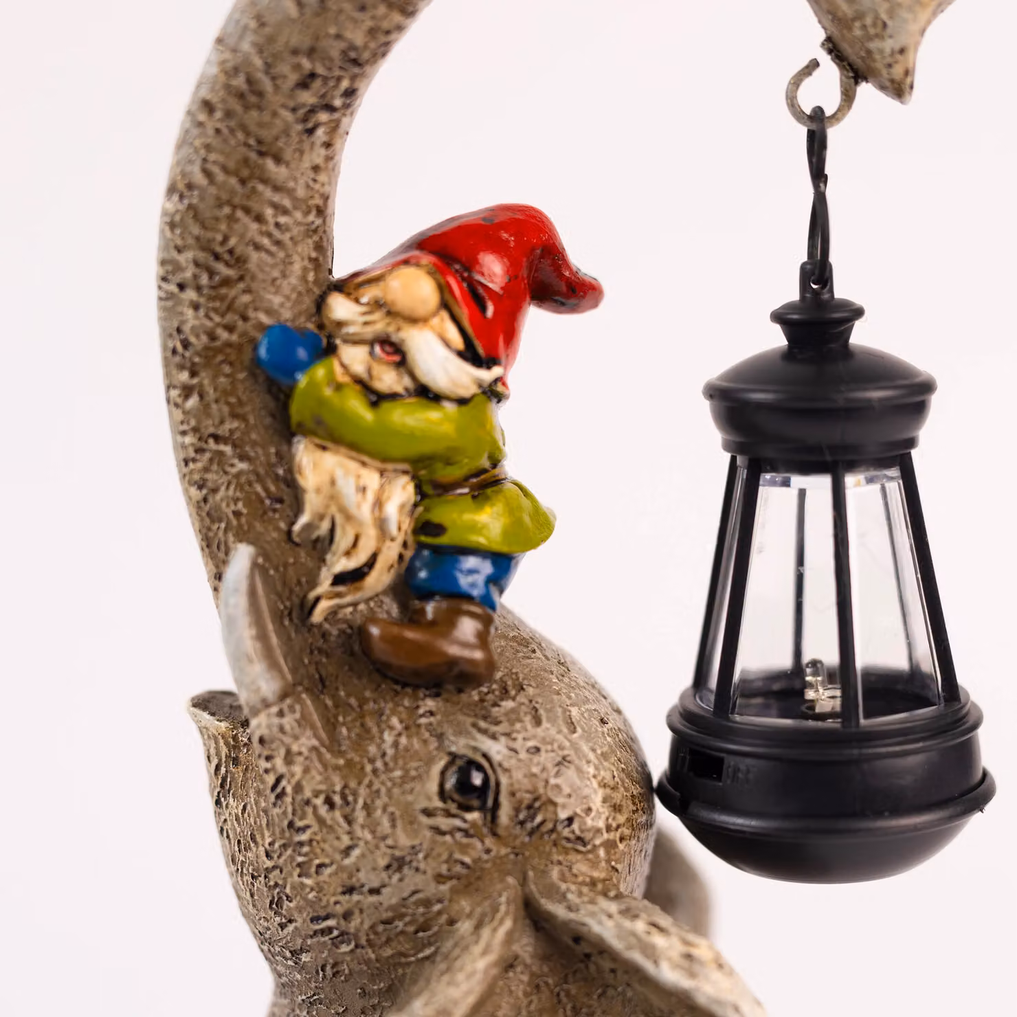 Marco Paul Large Elephant Garden Ornament with Solar Lantern in Grey – 3