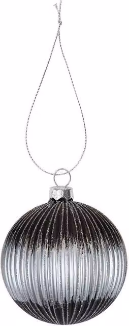 VFM e-Store Silver Glass Hanging Christmas Bauble Decoration