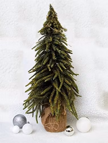 Netagon Decorative Gold Mini Christmas Tree in Green Hessian Bag, Height: 52 cm – 1