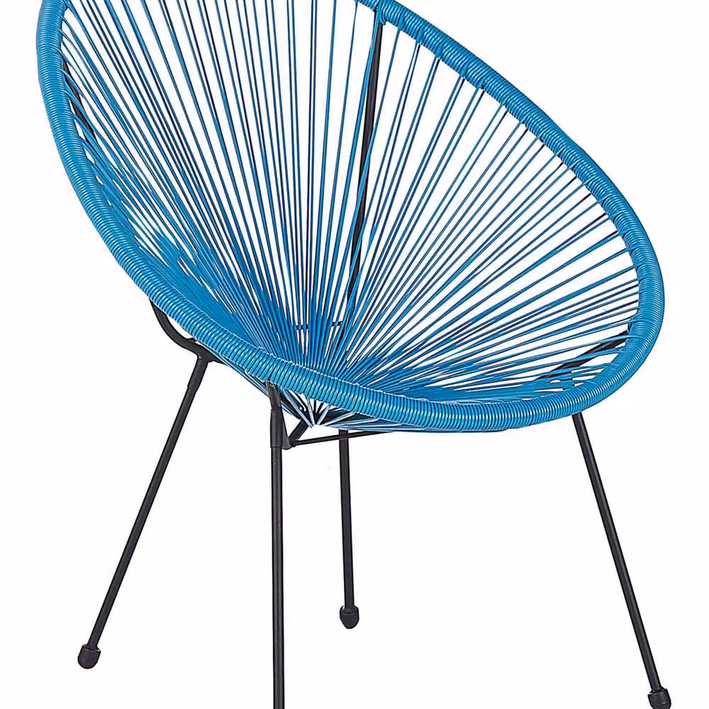 Wyld and Coco Blue PE Rattan Papasan Outdoor Garden Chair with Metal Frame – 2
