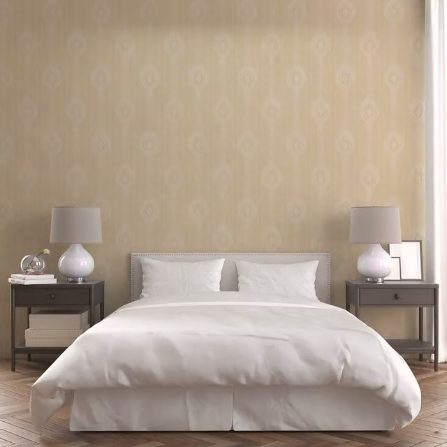 SK Filson Cameo Stripe Wallpaper in Gold and Blue