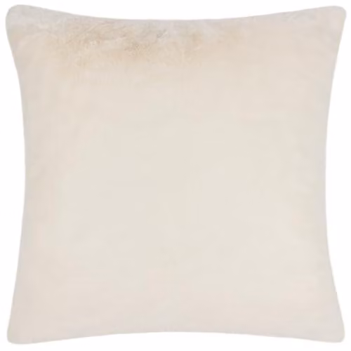 Paoletti Stanza Faux Fur Square Cushion in Beige and White, W/D/H: 55 x 55 x 55 cm – 1