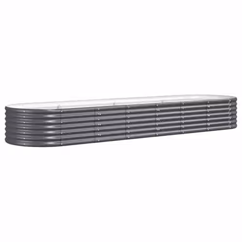 vidaXL Galvanised Steel Garden Raised Bed in Anthracite, W/D/H: 296 x 80 x 36 cm – 1