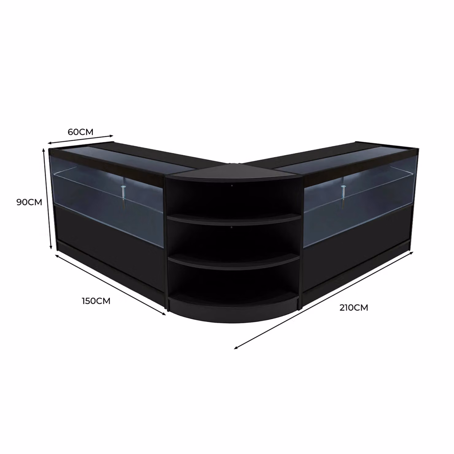Monstershop Andromeda LED Shop Counter Set LM60 and 2 x C1500 in Matt Black – 2