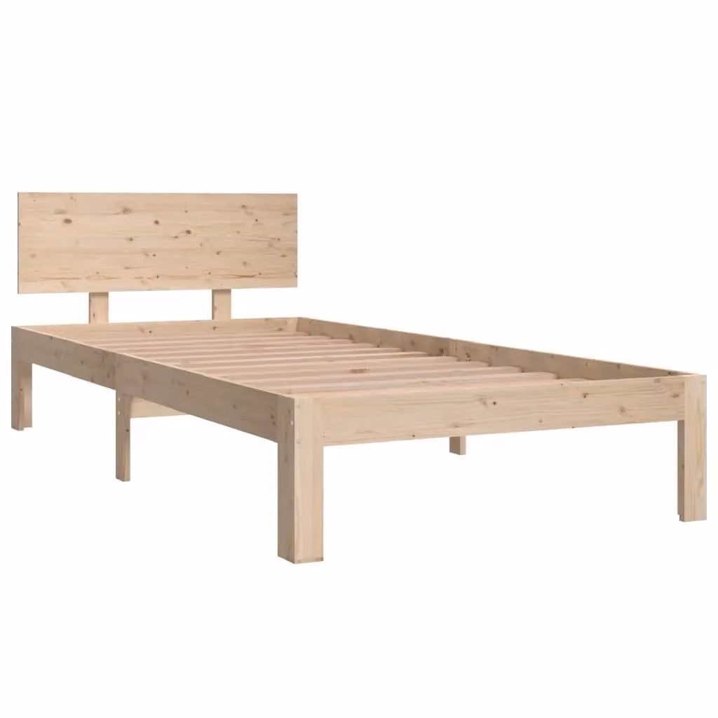Berkfield Home Solid Wood Pine Bed Frame, Brown, W: 90 cm, L: 200 cm – 2