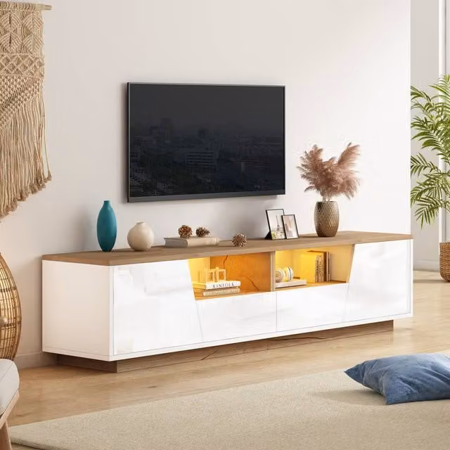 Matteo Modern LED TV Stand in White