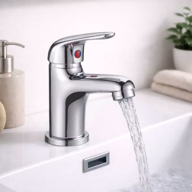 Bathroom Kingdom Single Lever Chrome Basin Mixer Tap in Silver