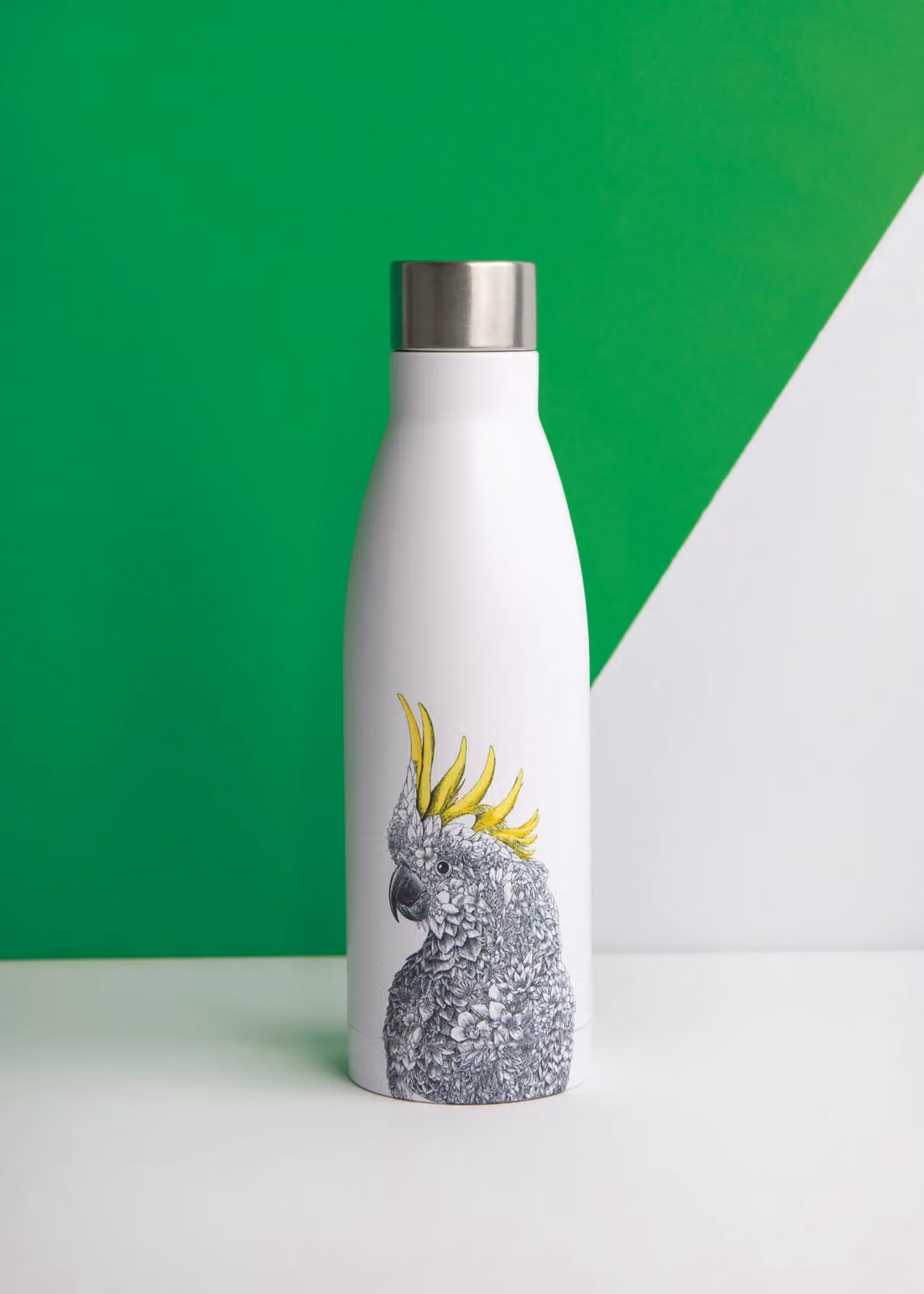 Maxwell & Williams Marini Ferlazzo White Sulphur-crested Cockatoo Vacuum Insulated Stainless Steel Bottle, 500 ml – 2