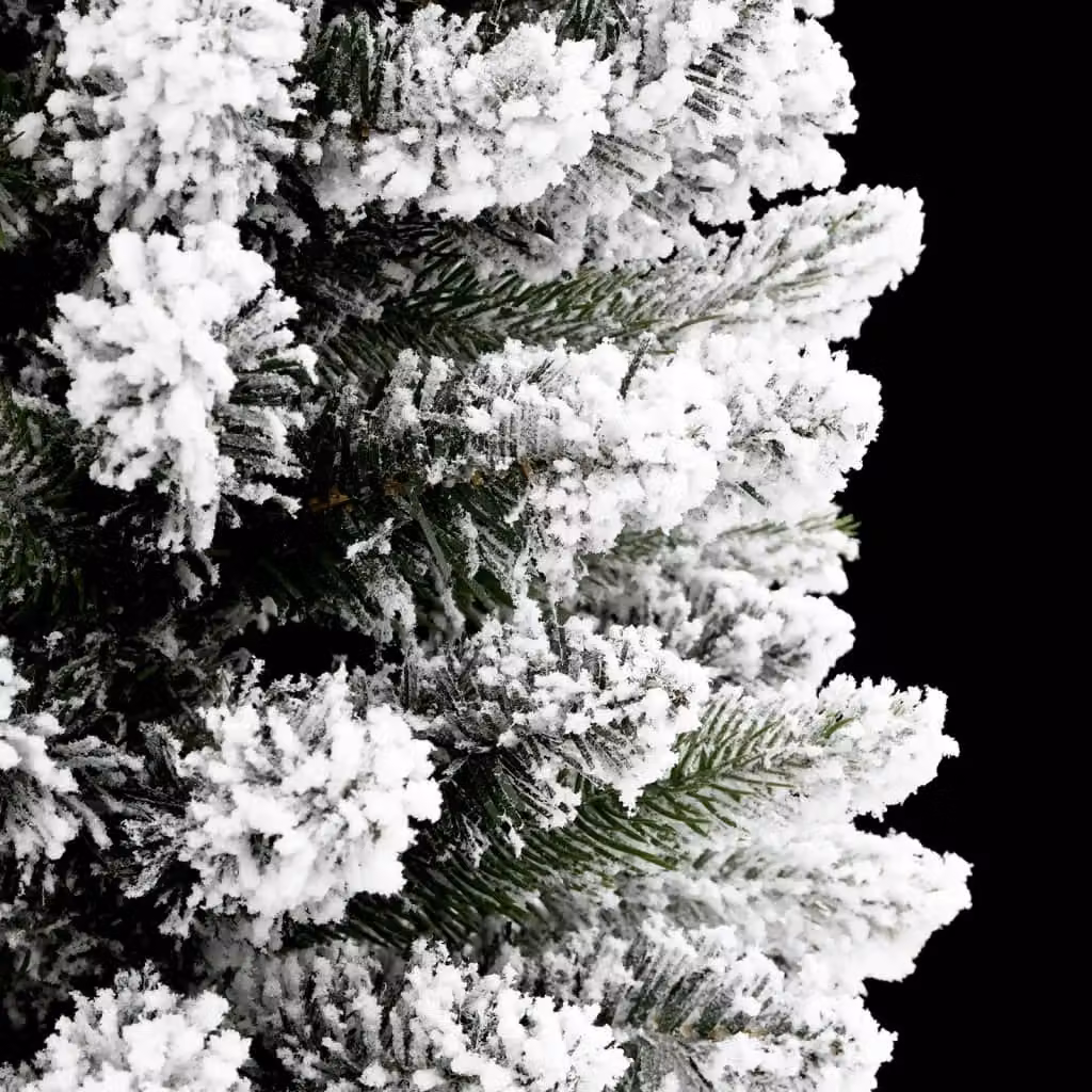 Berkfield Home Artificial Slim Flocked Snow Christmas Tree in White, Height: 240 cm – 4