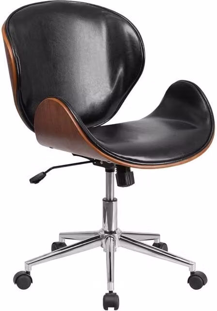 Ventryn Black Leather Executive Office Chair with 360 Degree Swivel and Weight Adjustment – 1