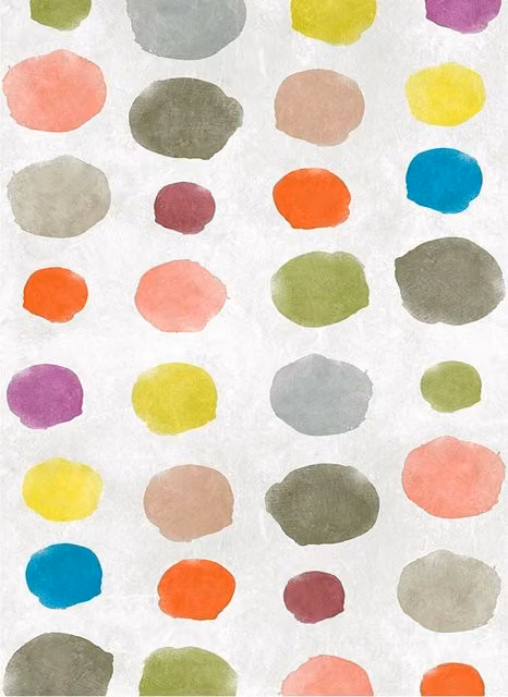 A.S. Création Abstract Dotted Mural Wallpaper in Multicolour and Pink, W: 159 cm, H: 280 cm