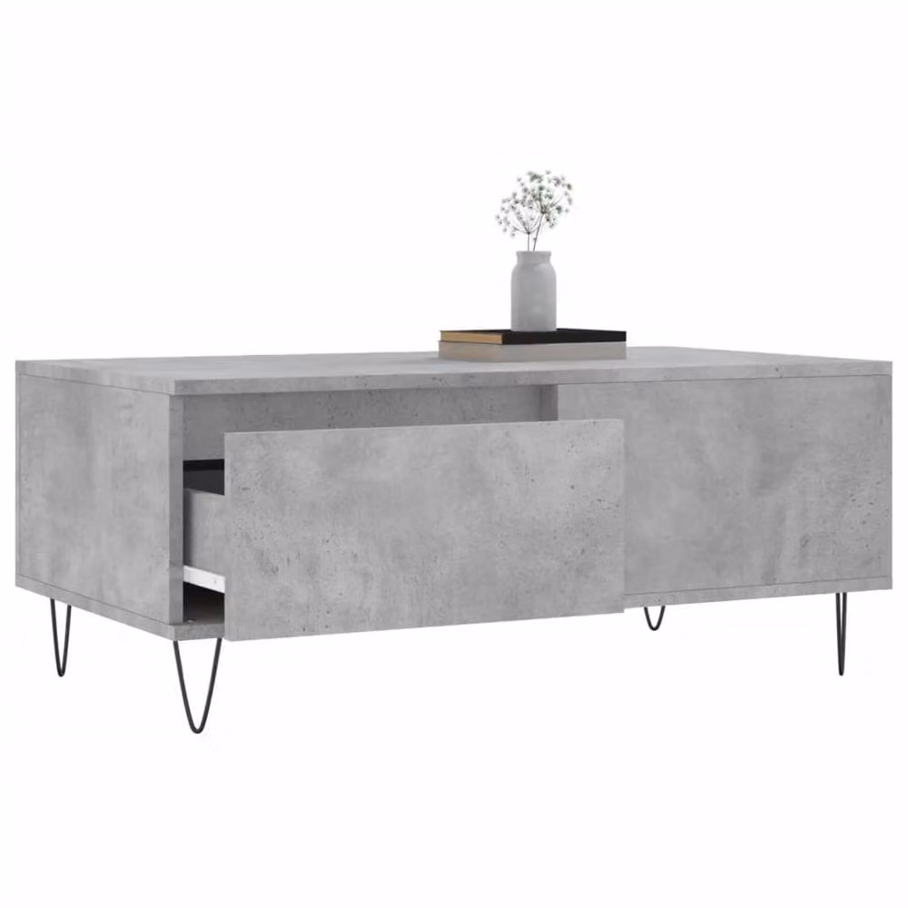 Berkfield Home Modern Rectangular Coffee Table in Grey Composite Wood, W: 90 cm, D: 50 cm, H: 36.5 cm – 2
