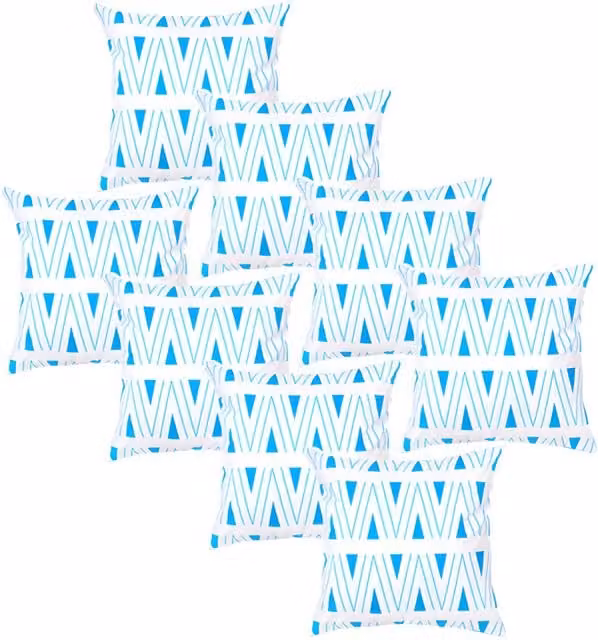 Gardenista Binary Blue and White Graphic Printed Water Resistant Outdoor Scatter Cushion
