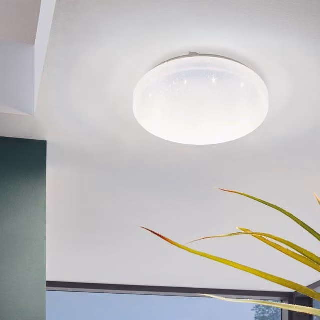 Eglo Frania-S LED Ceiling Light, White Metal and Plastic with Crystal Effect, Diameter: 28 cm – 1