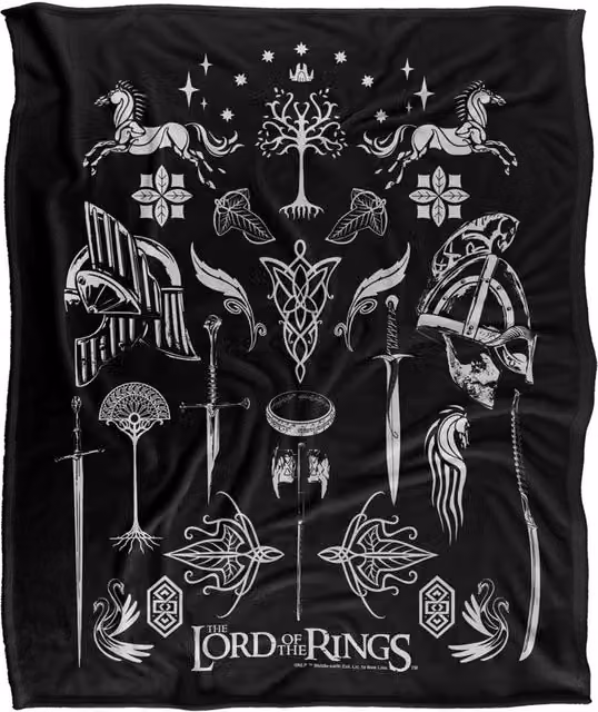 Warner Bros. Lord of the Rings Icons Silky Touch Super Soft Fleece Throw Blanket, Multicolour, W: 127 cm x L: 152.4 cm – 6