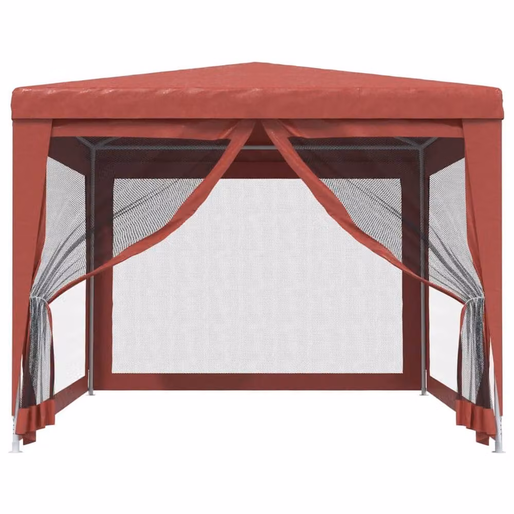 Berkfield Home Party Tent in Red with 4 Mesh Sidewalls, W 3 m x D 4 m – 3