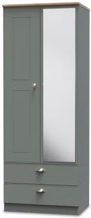 Welcome Victoria 2 Door 2 Drawer Tall Mirrored Double Wardrobe