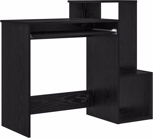 Berkfield Home Black Oak Computer Desk in Black Oak MDF