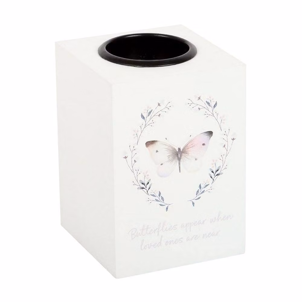 Something Different Butterflies Appear Tealight Holder in White