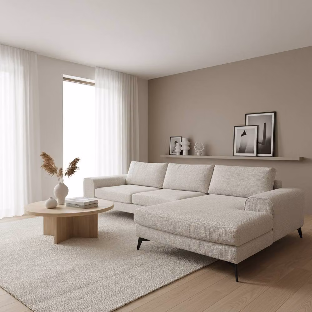 Abakus Direct Venice L-Shaped Corner Sofa in Grey or White with Scatter Cushions, Right Hand Facing – 2