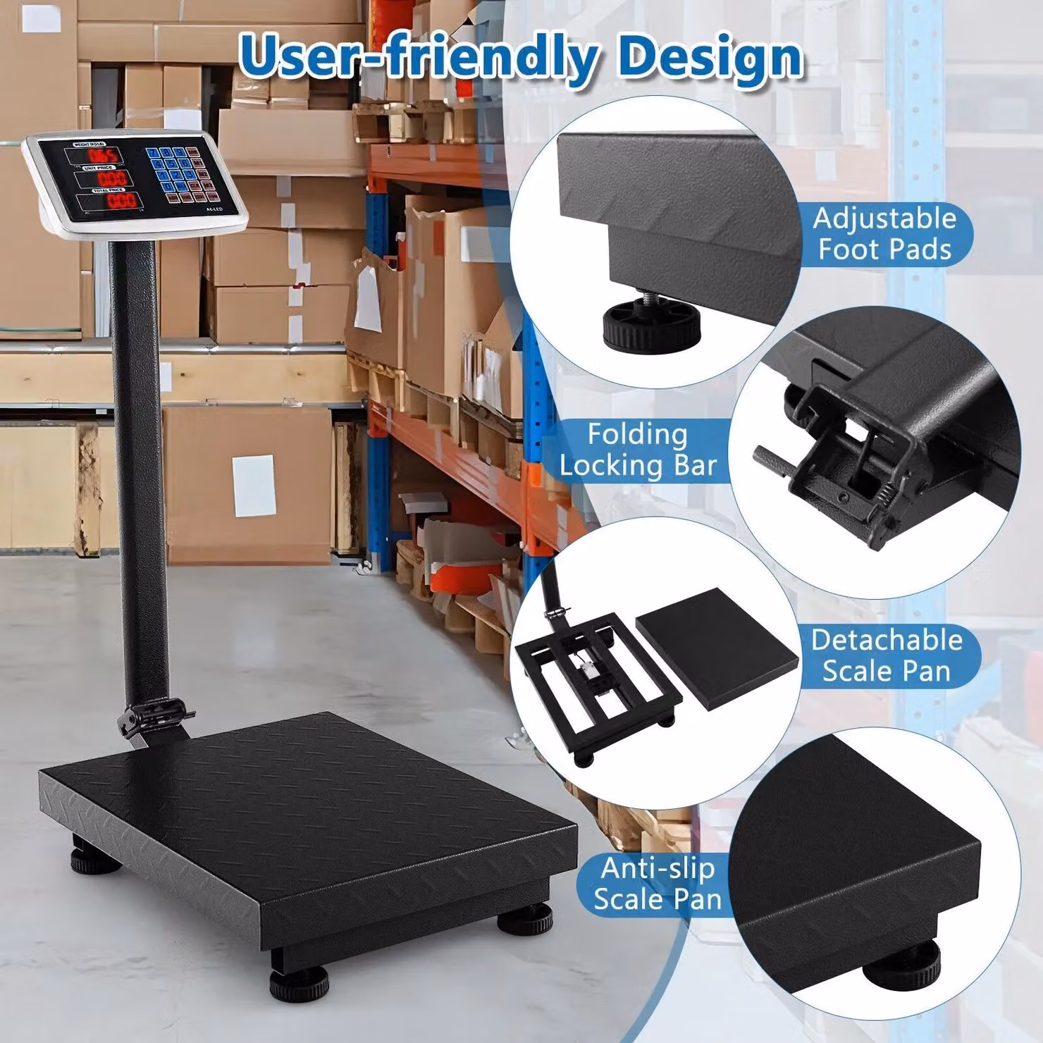 Costway Digital Computing Platform Scale with Price Calculator in Black – 7